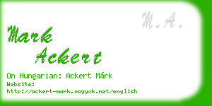 mark ackert business card